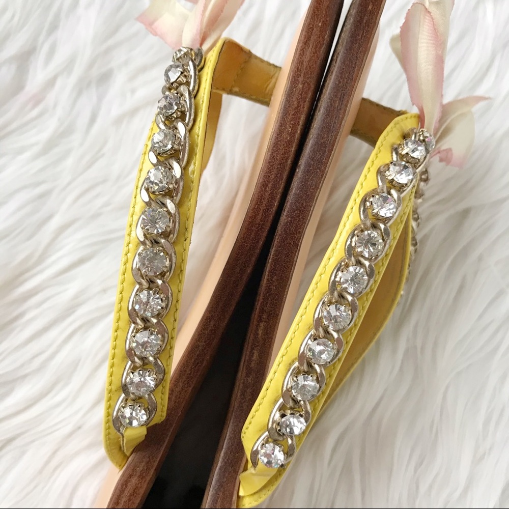 SOLD | Juicy Couture tan/yellow leather sandals - Picture 14 of 16